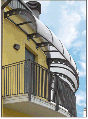 Immagine di pensiline per copertura terrazzi